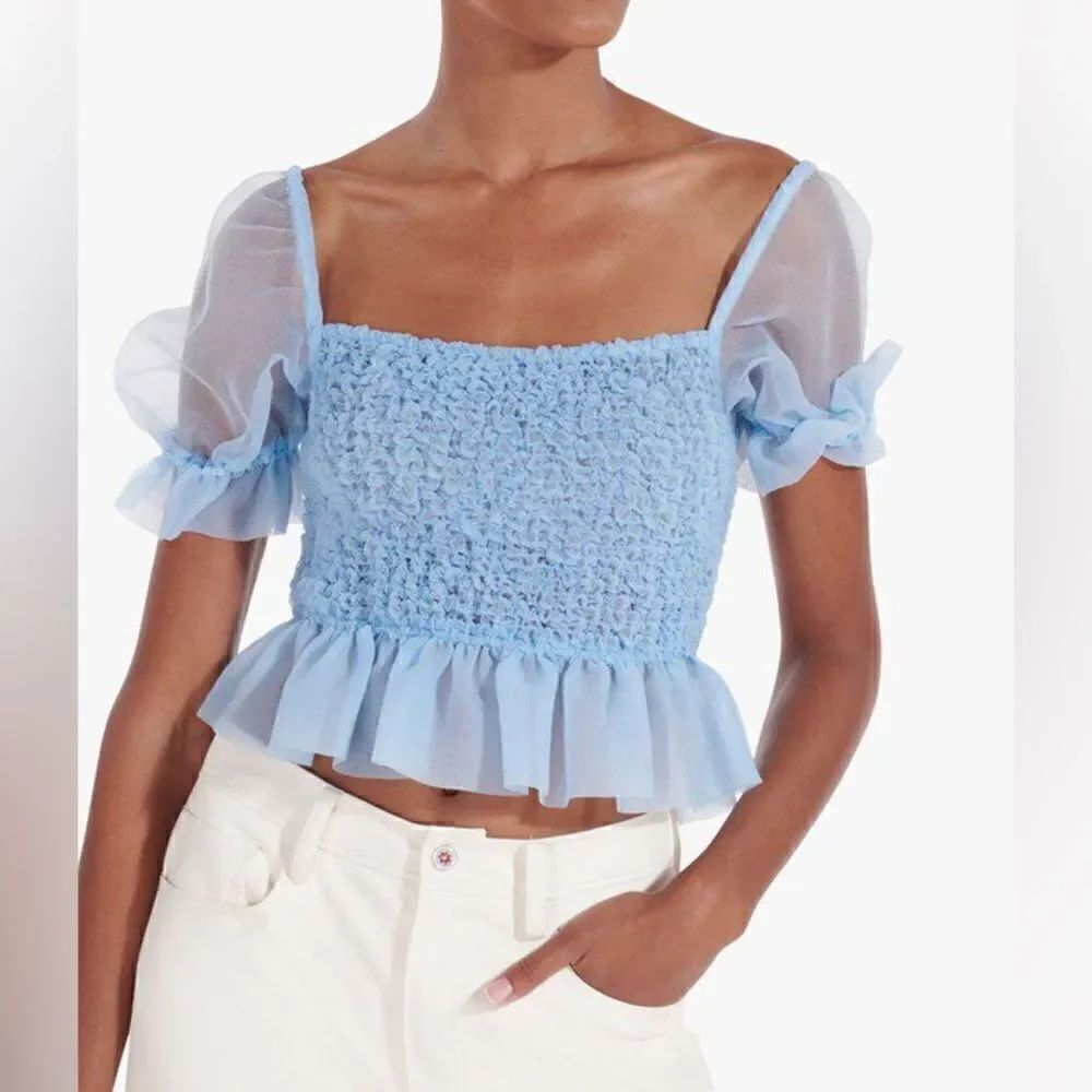 STAUD French Blue Cannon Top NWT